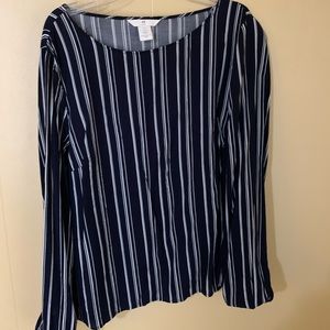 H&M Stripped Blouse Navy Blue